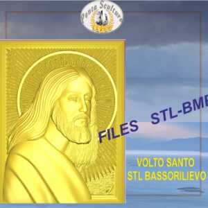 Volto santo di Gesù Cristo files STL bassorilievo per CNC pantografi