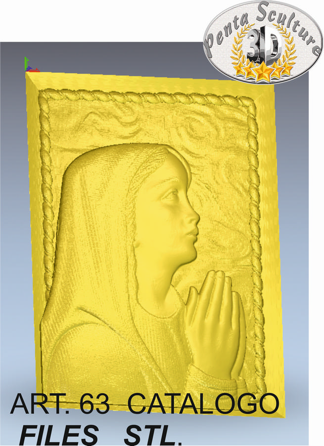 Madonna STL bassorilievo per CNC pantografi art.63 - immagine 2