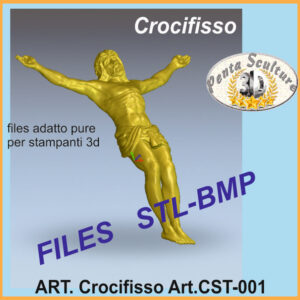 Crocifisso STL bassorilievo per CNC pantografi art. cst-001