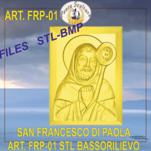 San Francesco di Paola STL bassorilievo per CNC pantografi art. FRP-01