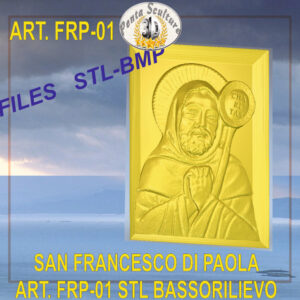 San Francesco di Paola STL bassorilievo per CNC pantografi art. FRP-01
