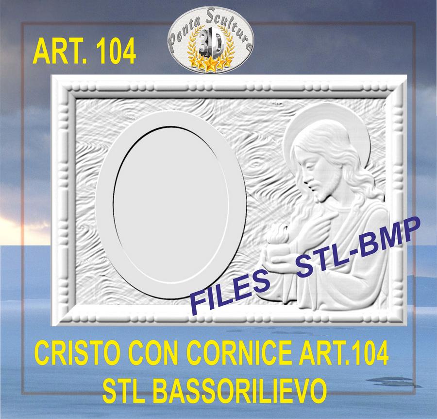 cristo_con_cornice_STL_bassorilievo_per_CNC_pantografi_art.104