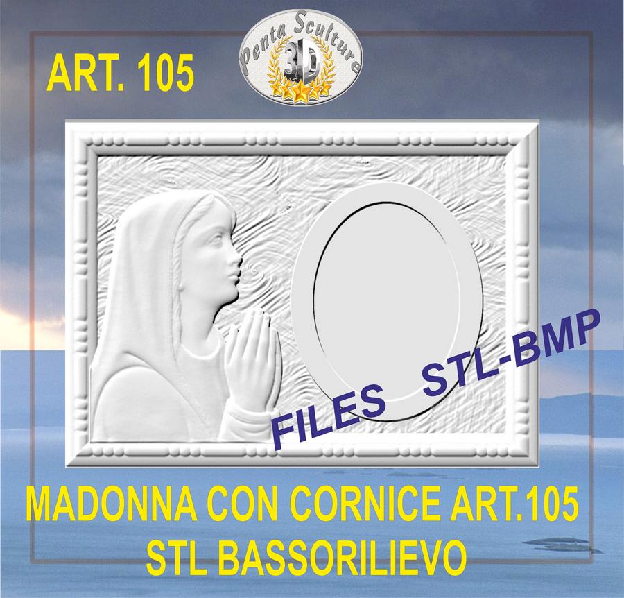madonna_con_cornice_STL_bassorilievo_per_CNC_pantografi_art.105