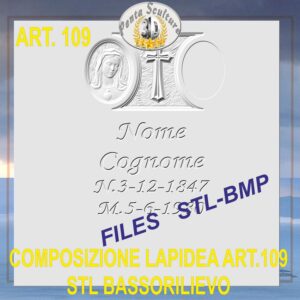 Composizione lapidea STL bassorilievo per CNC pantografi art.109