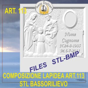 Composizione lapidea STL bassorilievo per CNC pantografi art.113