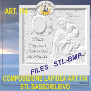 Composizione lapidea STL bassorilievo per CNC pantografi art.114
