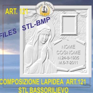 Composizione lapidea STL bassorilievo per CNC pantografi art.121