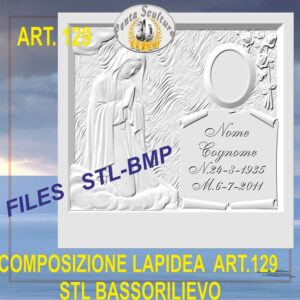Composizione lapidea STL bassorilievo per CNC pantografi art.129