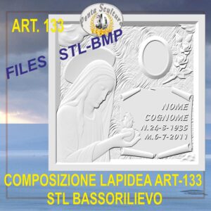 Composizione lapidea STL bassorilievo per CNC pantografi art.133