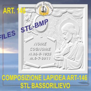 Composizione lapidea STL bassorilievo per CNC pantografi art.146