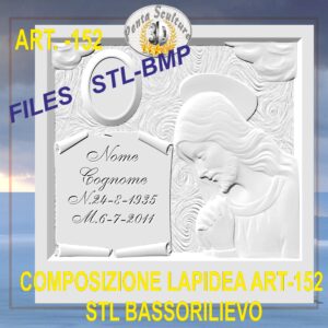 Composizione lapidea STL bassorilievo per CNC pantografi art.152