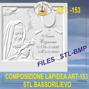 Composizione lapidea STL bassorilievo per CNC pantografi art.153