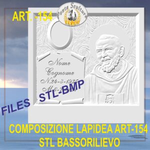 Composizione lapidea STL bassorilievo per CNC pantografi art.154