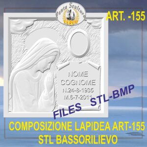 Composizione lapidea STL bassorilievo per CNC pantografi art.155