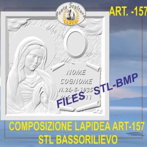 Composizione lapidea STL bassorilievo per CNC pantografi art.157