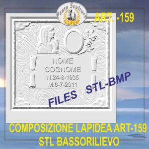 Composizione lapidea STL bassorilievo per CNC pantografi art.159