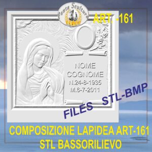 Composizione lapidea STL bassorilievo per CNC pantografi art.161