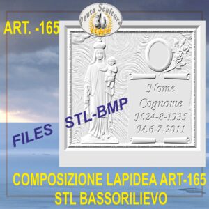 Composizione lapidea STL bassorilievo per CNC pantografi art.165