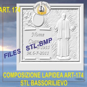 Composizione lapidea STL bassorilievo per CNC pantografi art.174