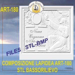 Composizione lapidea STL bassorilievo per CNC pantografi art.180