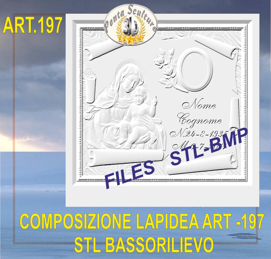 composizione_lapidea_STL_bassorilievo_per_CNC_pantografi_art.197