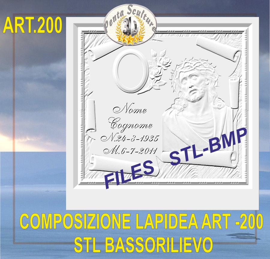 composizione_lapidea_STL_bassorilievo_per_CNC_pantografi_art.200composizione_lapidea_STL_bassorilievo_per_CNC_pantografi_art.200