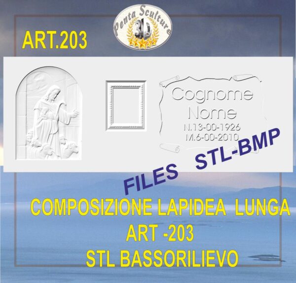 composizione_lapidea_lunga_STL_bassorilievo_per_CNC_pantografi_art.203