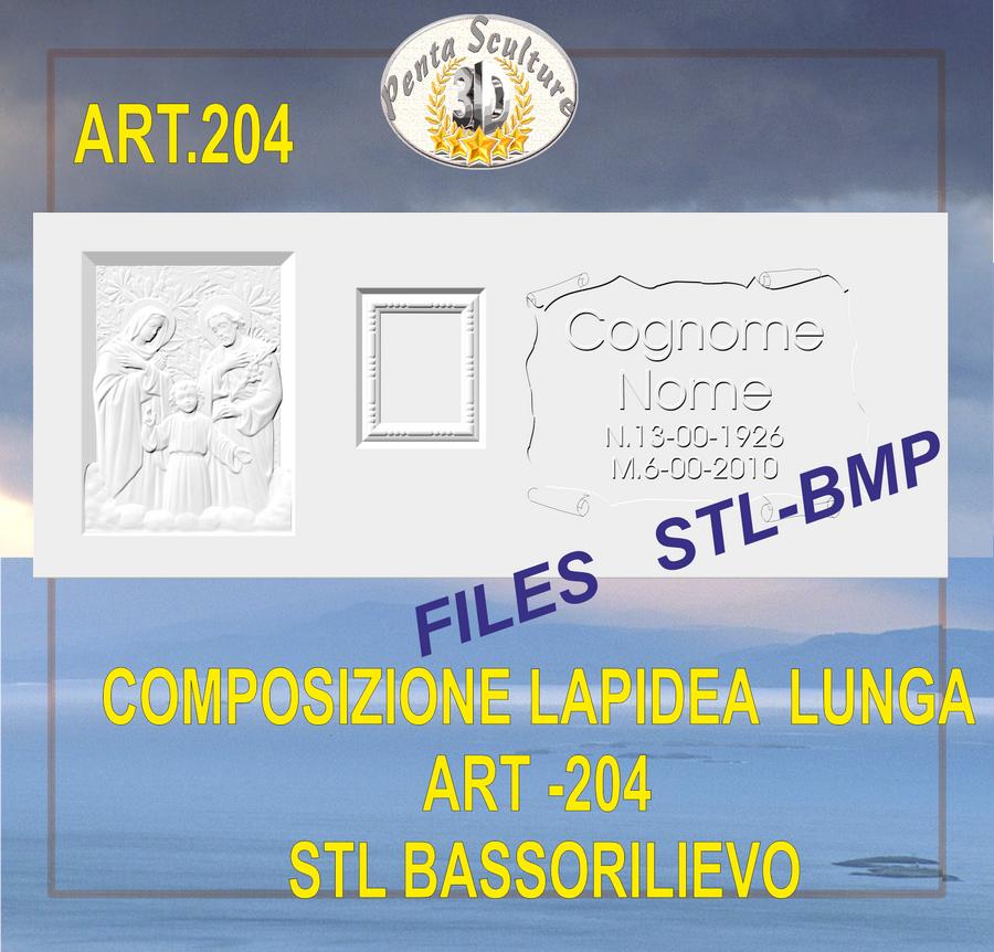 composizione_lapidea_lunga_STL_bassorilievo_per_CNC_pantografi_art.204