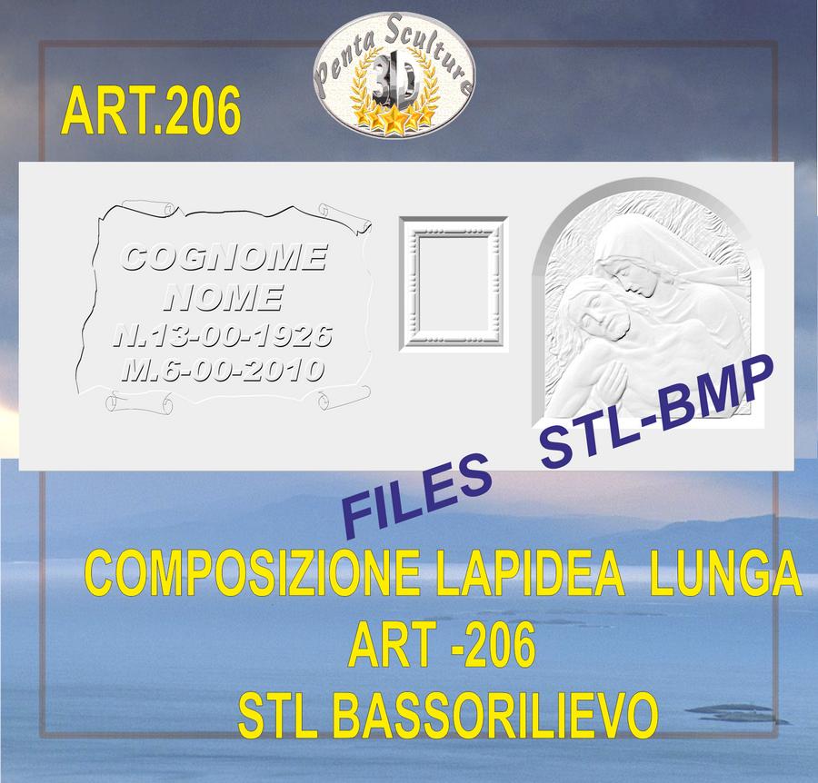 composizione_lapidea_lunga_STL_bassorilievo_per_CNC_pantografi_art.206
