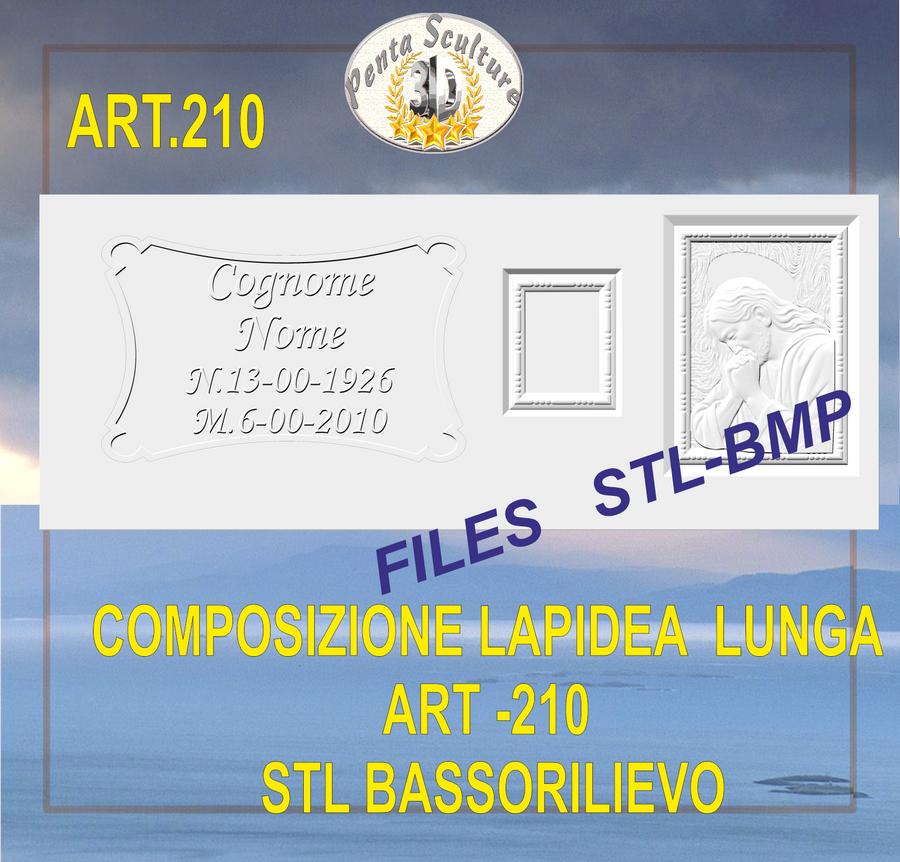 composizione_lapidea_lunga_STL_bassorilievo_per_CNC_pantografi_art.210