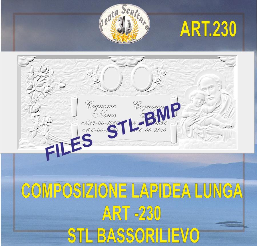 composizione_lapidea_lunga_STL_bassorilievo_per_CNC_pantografi_art.230
