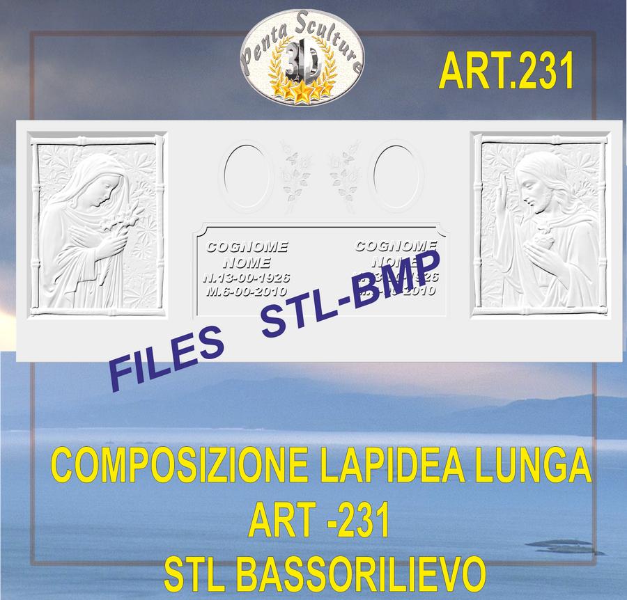composizione_lapidea_lunga_STL_bassorilievo_per_CNC_pantografi_art.231