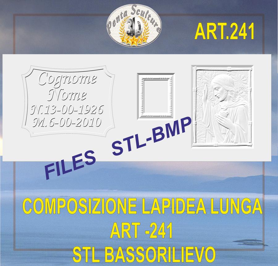 composizione_lapidea_lunga_STL_bassorilievo_per_CNC_pantografi_art.241