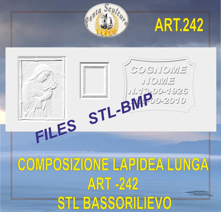 composizione_lapidea_lunga_STL_bassorilievo_per_CNC_pantografi_art.242