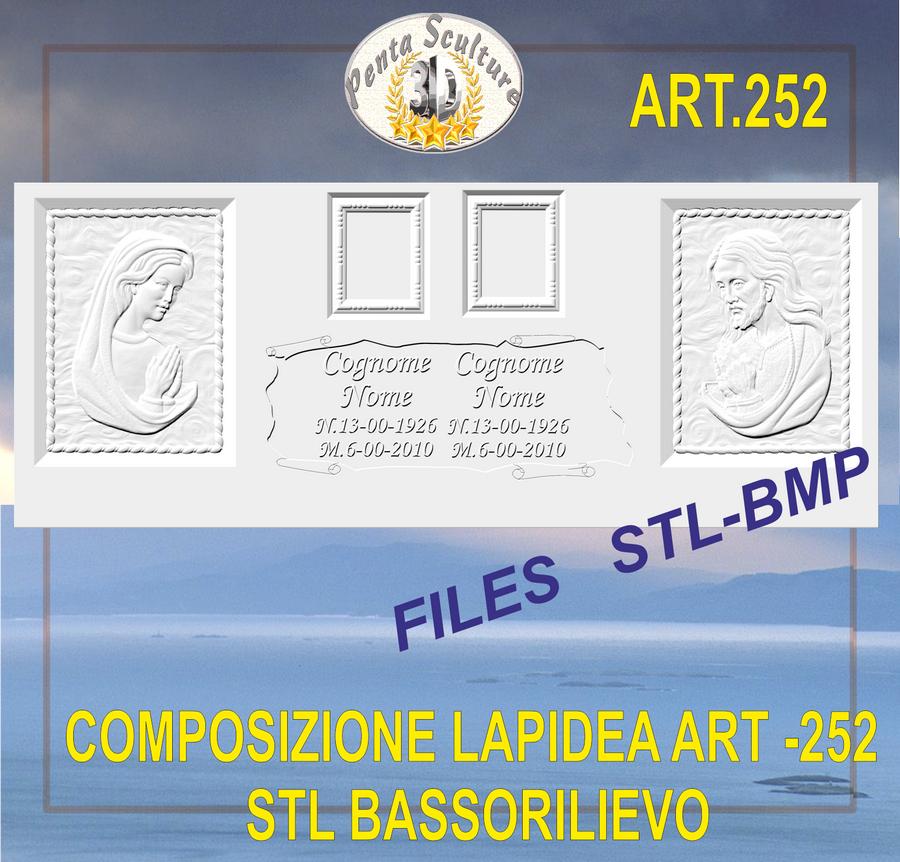 composizione_lapidea_lunga_STL_bassorilievo_per_CNC_pantografi_art.252