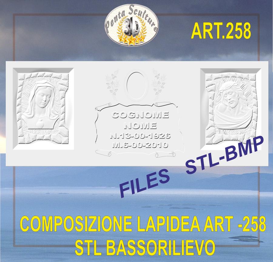composizione_lapidea_lunga_STL_bassorilievo_per_CNC_pantografi_art.258