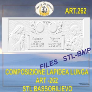 Composizione lapidea lunga STL bassorilievo per CNC pantografi art.262