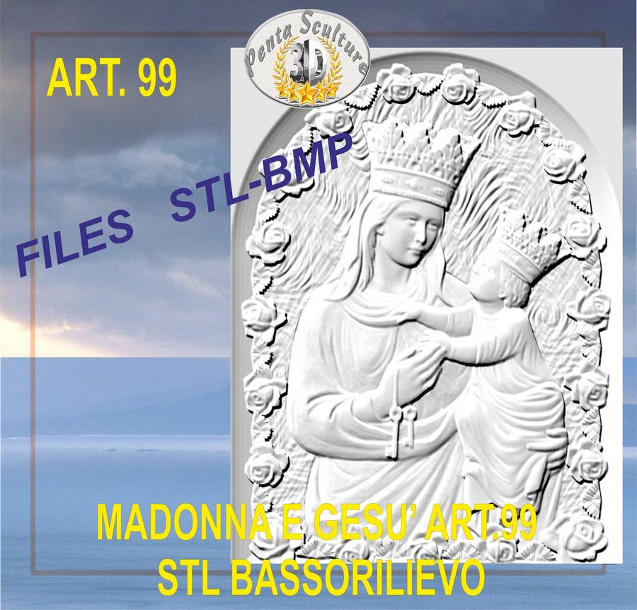 madonna_e_gesù_STL_bassorilievo_per_CNC_pantografi_art.99