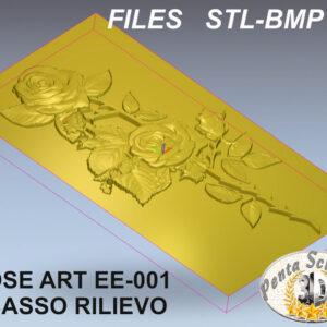 Rosa STL bassorilievo per CNC pantografi art.EE-001