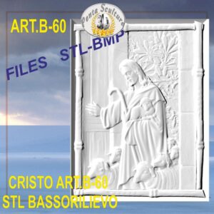 Cristo STL bassorilievo per CNC pantografi art.B-60
