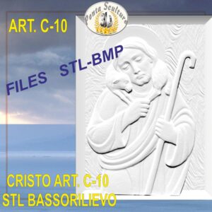 Cristo STL bassorilievo per CNC pantografi art.C-10