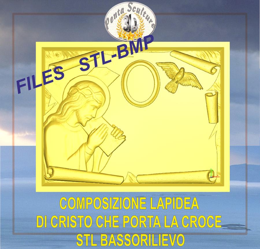 Composizione_lapidea_di_Cristo_che_porta_la_croce_STL_bassorilievo_per_CNC_pantografi