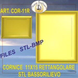 Cornice bombata 11×15 rettangolare STL bassorilievo per CNC pantografi art. COR-11