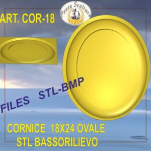 Cornice bombata 18×24 ovale STL bassorilievo per CNC pantografi art. COR-13