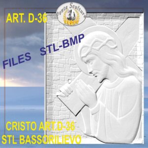 Cristo STL bassorilievo per CNC pantografi art.D-36