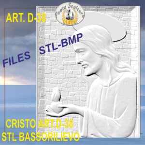 Cristo STL bassorilievo per CNC pantografi art.D-38