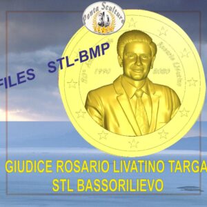 Giudice Rosario Livatino targa STL bassorilievo per CNC pantografi