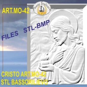 Cristo STL bassorilievo per CNC pantografi art.MO-42
