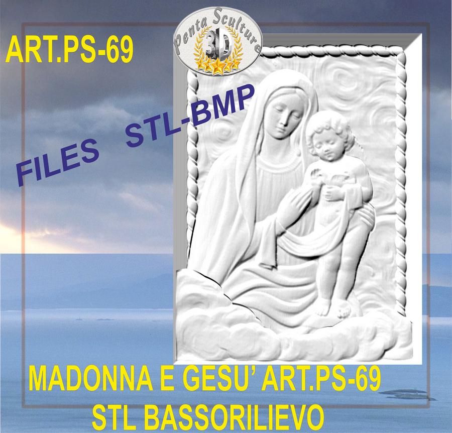 madonna_e_gesù_STL_bassorilievo_per_CNC_pantografi_art.PS-69