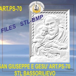 San Giuseppe e Gesù STL bassorilievo per CNC pantografi art.PS-70